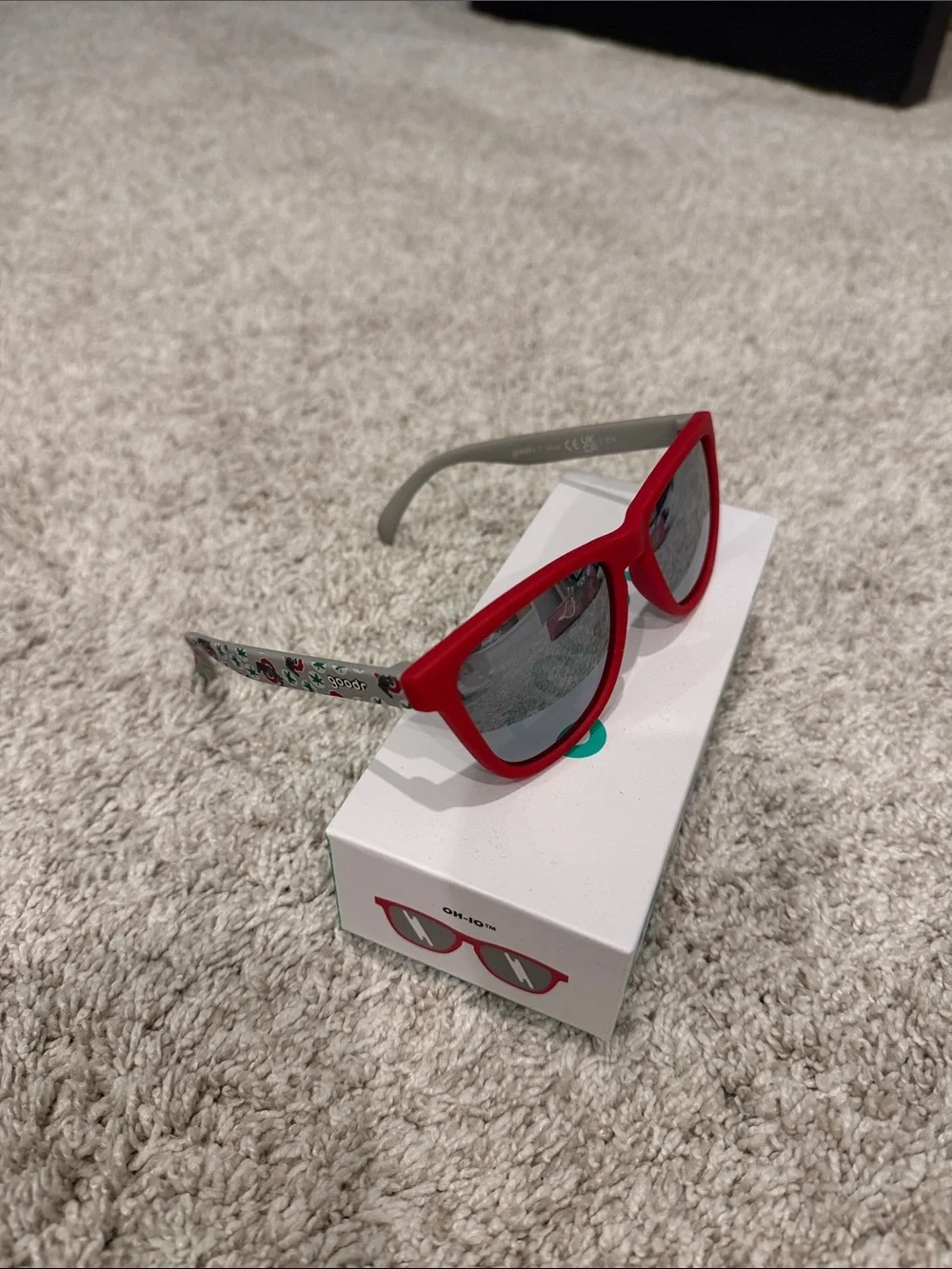 NWT Goodr sunglasses with Ohio State logo on side. Brand new never worn. Unisex